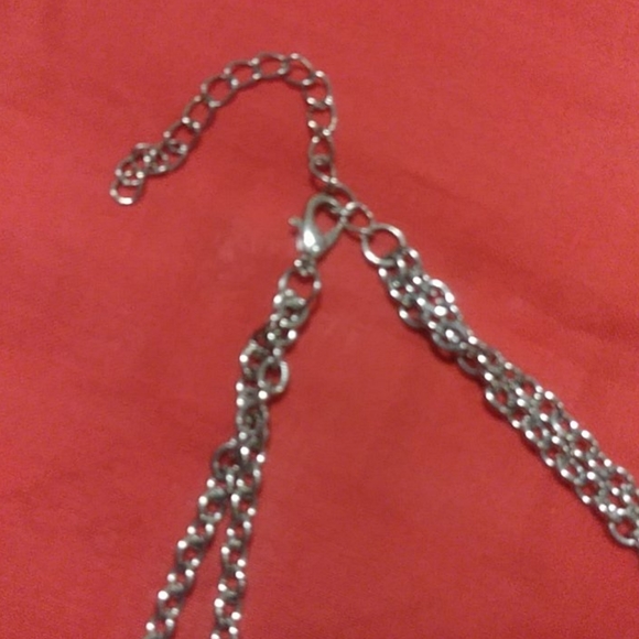 🔥 Sale🔥double silver chain necklace earring set - Picture 5 of 5